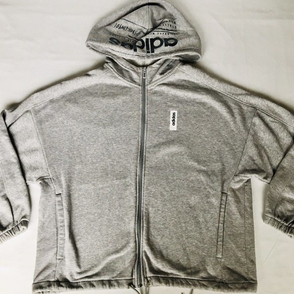Adidas Quality Workmanship Unisex Hoodie Size Small Gray - Picture 4 of 12